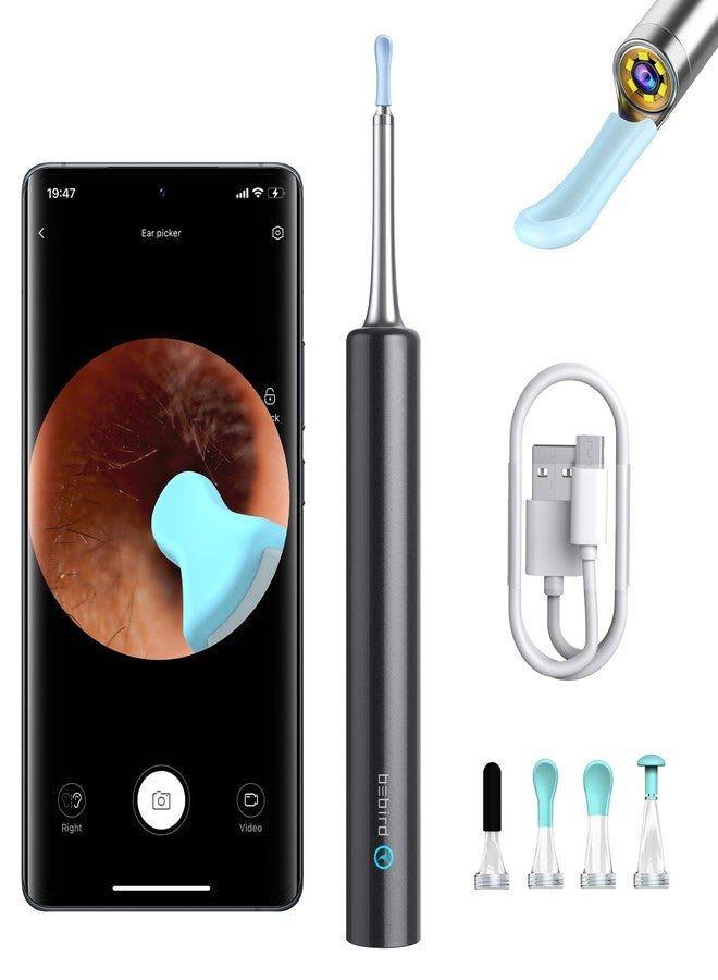BEBIRD Ear Wax Removal, Ear Cleaner with Ear Camera, 5 Megapixels 1080P Ear Scope, Ear Picker with 6 LED Lights, Full Set Ear Wax Removal Tool with 4 Ear Scoops, Black - Image 1